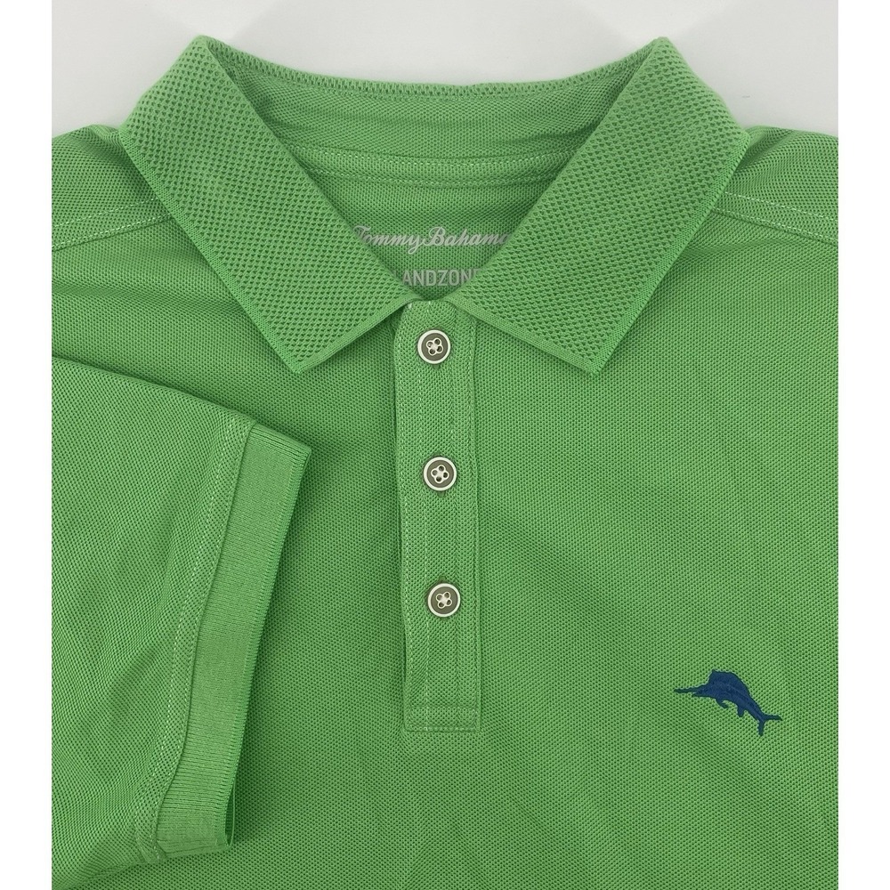 Tommy Bahama Polo Shirt Men Med Green Emfielder 2.0 IslandZone Golf Coastal NWT